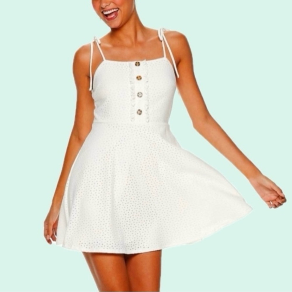 SPEECHLESS  White Eyelet Sundress Dress
     Size L | NWT